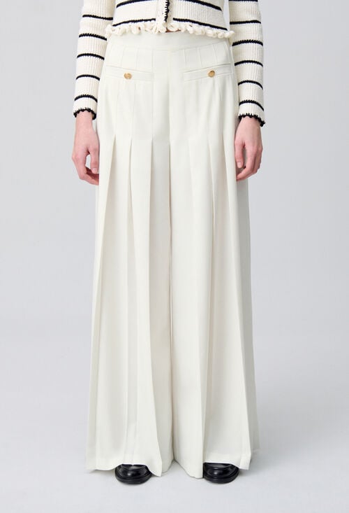 Claudie Pantalon Large à Plis Pour Femme