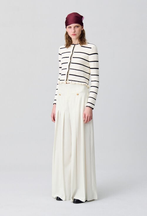 claudie Pantalon large à plis pour femme