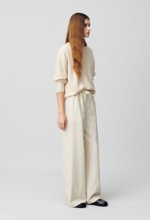 Claudie Pantalon Large à Rayures Pour Femme