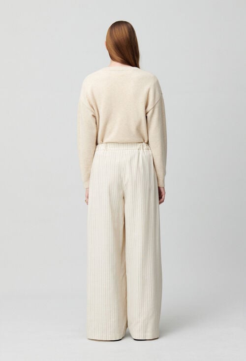 Claudie Pantalon Large à Rayures Pour Femme