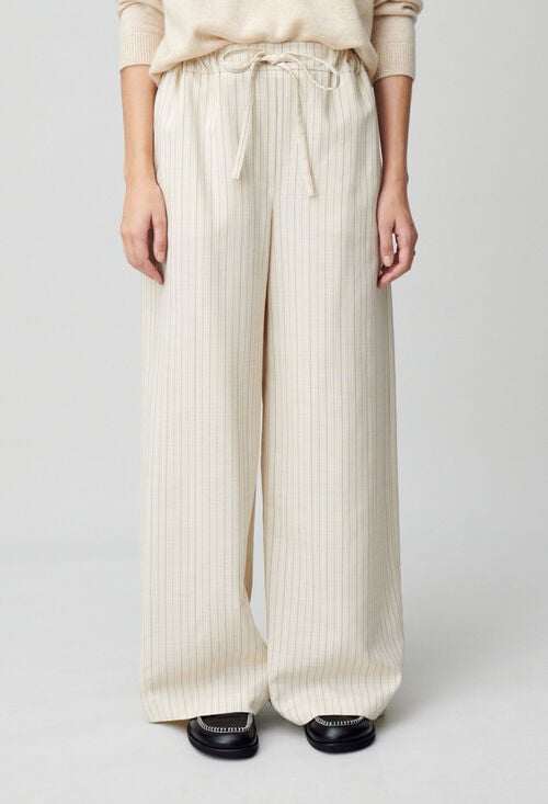 claudie Pantalon large à rayures pour femme