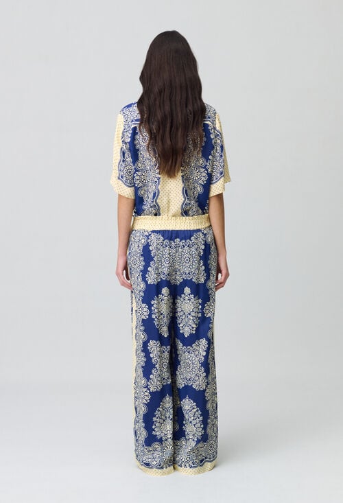 Claudie Pantalon Large Fluide Imprimé Pour Femme