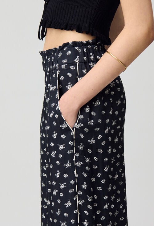 Claudie Pantalon Large Fluide Imprimé Pour Femme