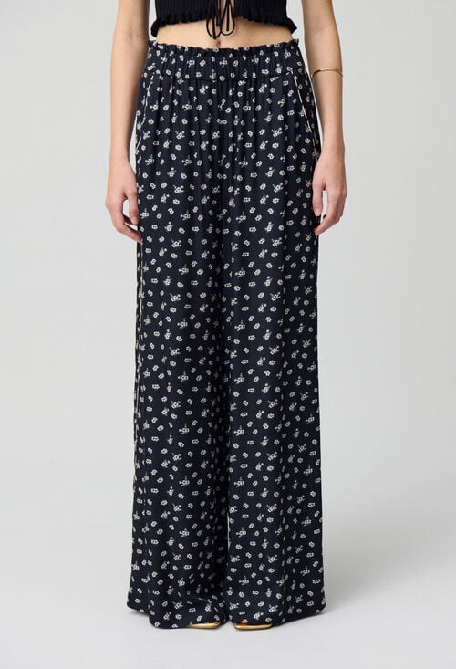 claudie Pantalon large fluide imprimé pour femme