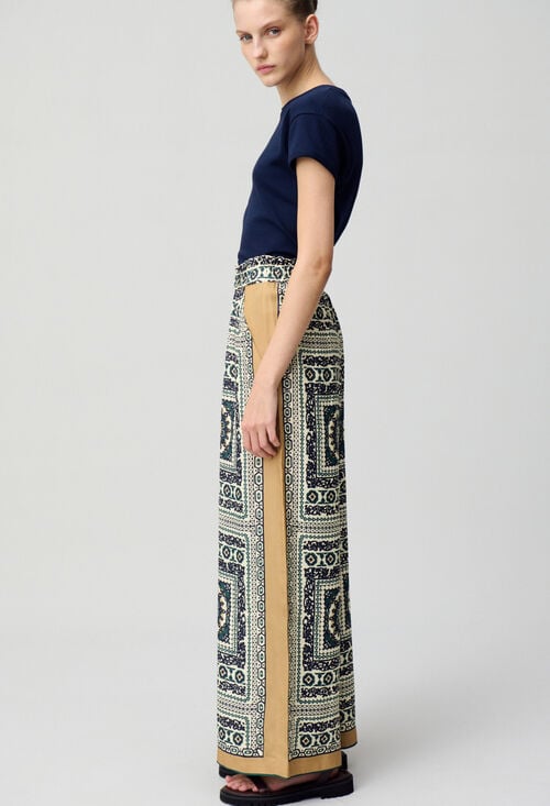 Claudie Pantalon Large Fluide Imprimé Pour Femme