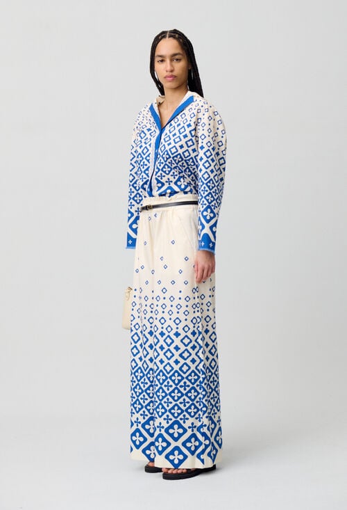 Claudie Pantalon Large Fluide Imprimé Pour Femme