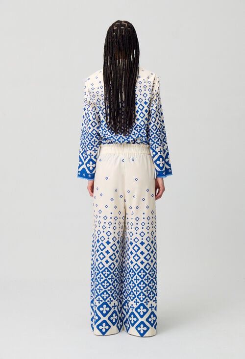 Claudie Pantalon Large Fluide Imprimé Pour Femme