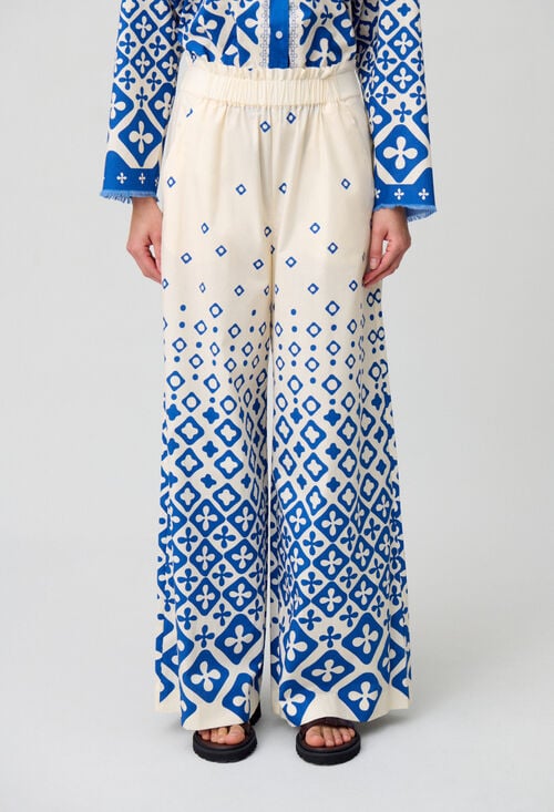 claudie Pantalon large fluide imprimé pour femme
