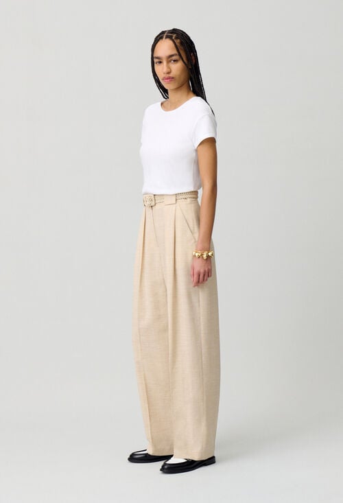 claudie Pantalon large taille haute pour femme