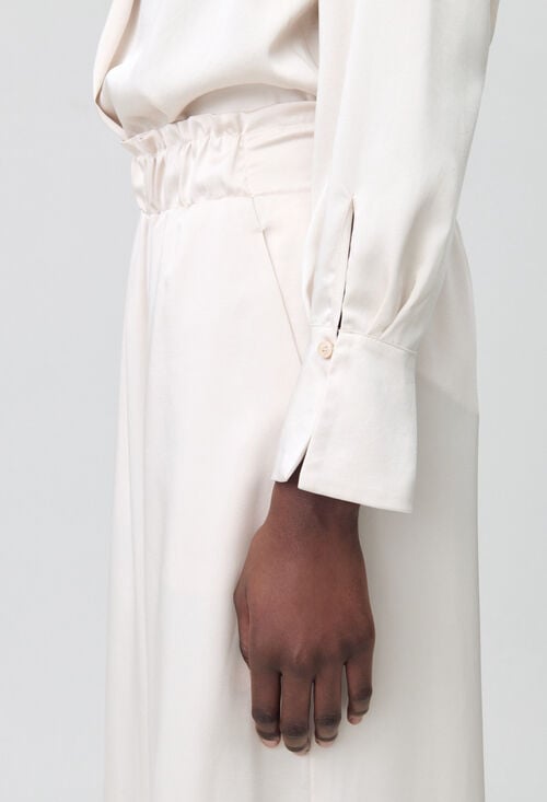 Claudie Pantalon Large Taille Smockée Pour Femme