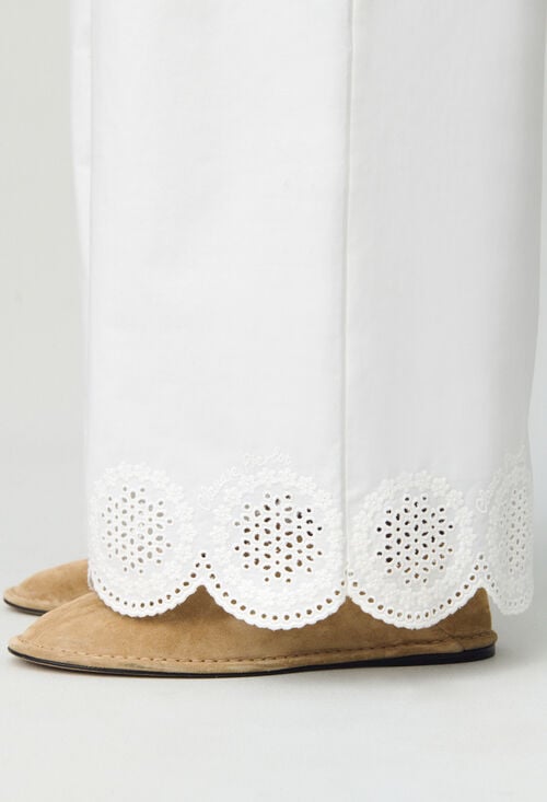 Claudie Pantalon Léger Large Brodé Pour Femme