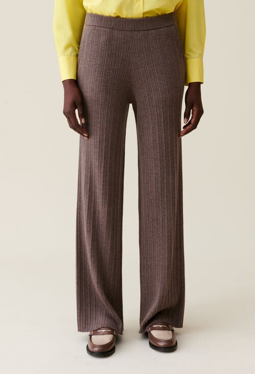 claudie Pantalon maille évasé pour femme