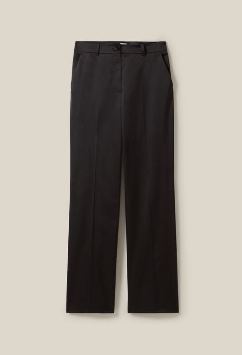 Claudie Pantalon Satiné Slim Droit Noir Pour Femme