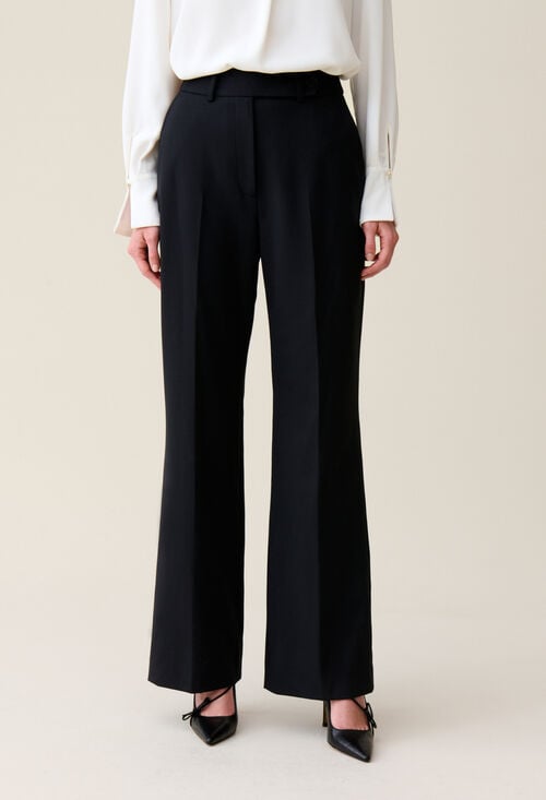 claudie Pantalon tailleur laine marine pour femme