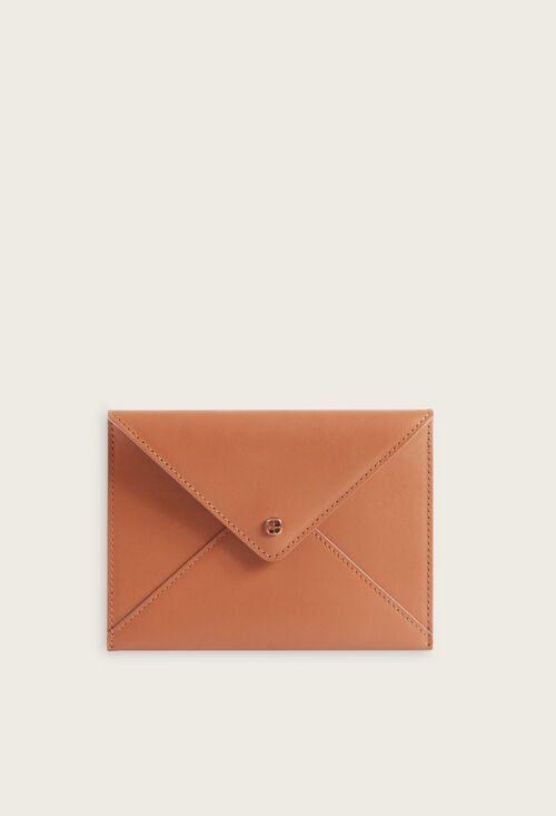 Claudie Pochette Enveloppe Cuir Camel Pour Femme