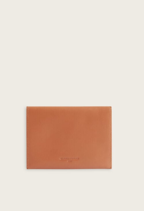 claudie Pochette enveloppe cuir camel pour femme