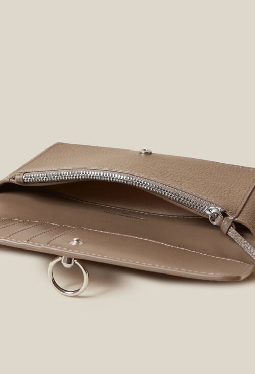 claudie Pochette large cuir grainé pour femme