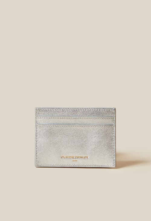 Claudie Porte-carte Anouck Cuir Argenté Pour Femme