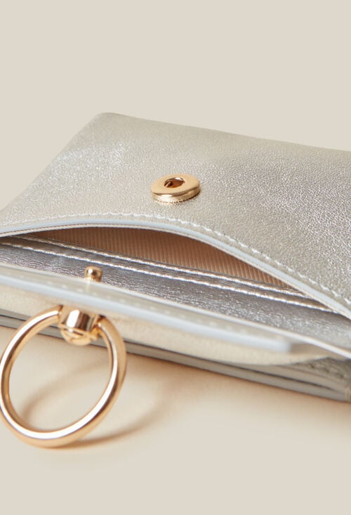 claudie Porte-carte Anouck cuir argenté pour femme