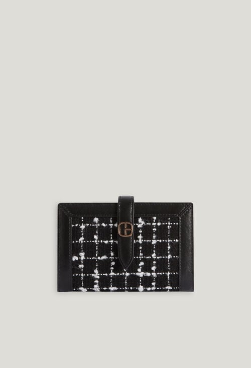 Claudie Porte-monnaie Tweed Noir Pour Femme