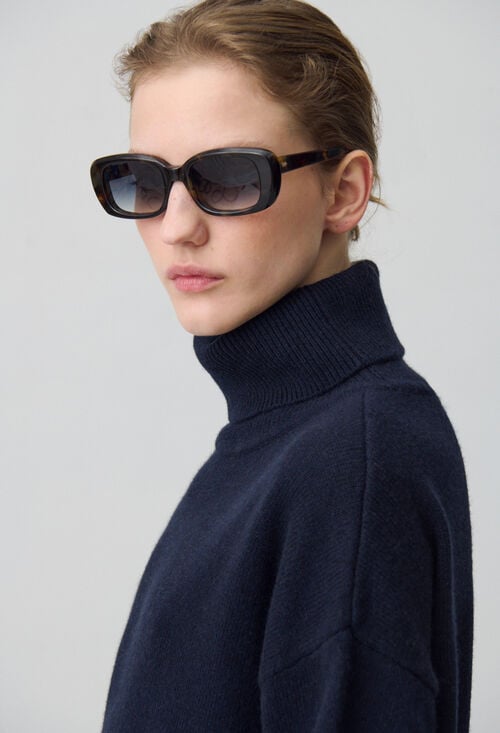 Claudie Pull Cachemire Bleu Marine Pour Femme