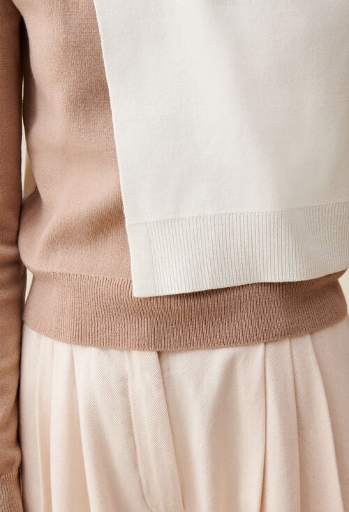 Claudie Pull Court Rabat Ton Sur Ton Pour Femme