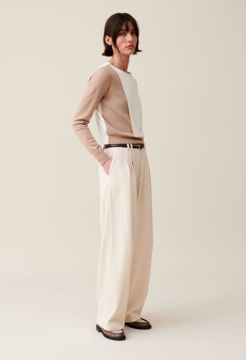 Claudie Pull Court Rabat Ton Sur Ton Pour Femme