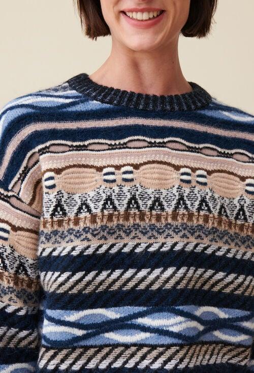 Claudie Pull Court Rayures à Motifs Pour Femme