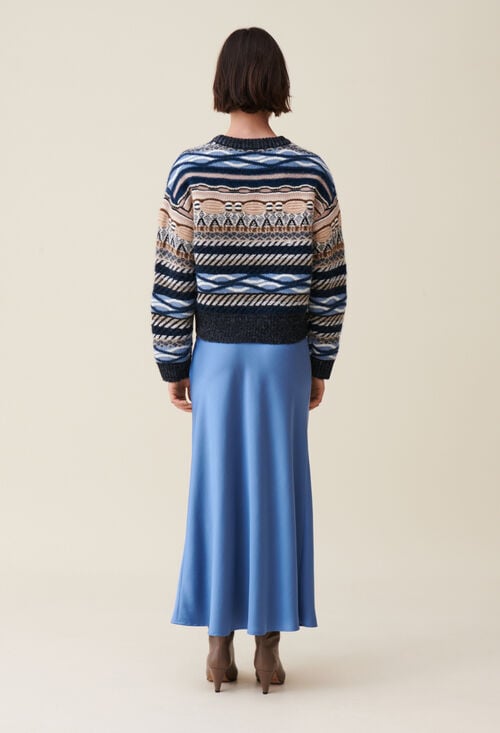 Claudie Pull Court Rayures à Motifs Pour Femme