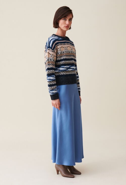 claudie Pull court rayures à motifs pour femme