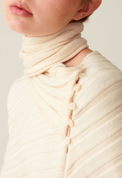 Claudie Pull écharpe Intégrée Amovible Pour Femme