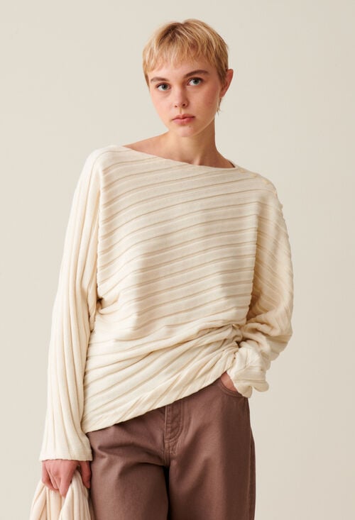 claudie Pull écharpe intégrée amovible pour femme