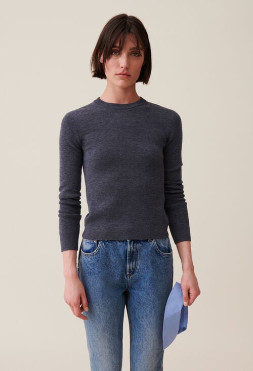 claudie Pull laine col chemise amovible pour femme