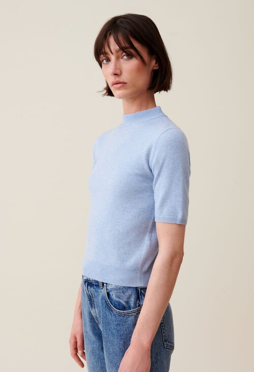 claudie Pull laine col montant pour femme