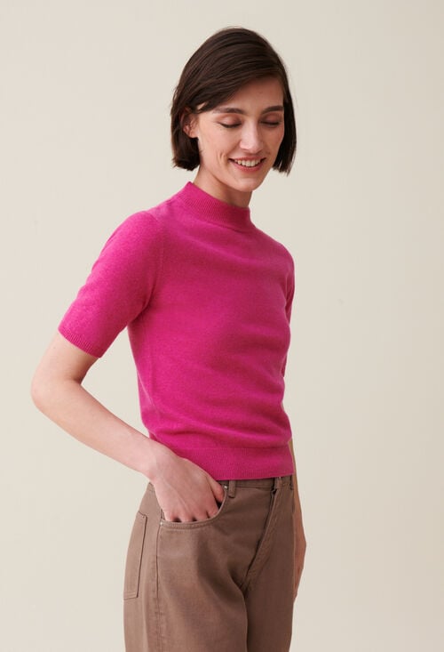 claudie Pull laine col montant pour femme