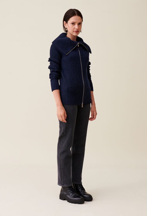 claudie Pull maille col camionneur pour femme