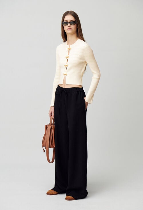 Claudie Pull Maille Fine Noeuds Pour Femme