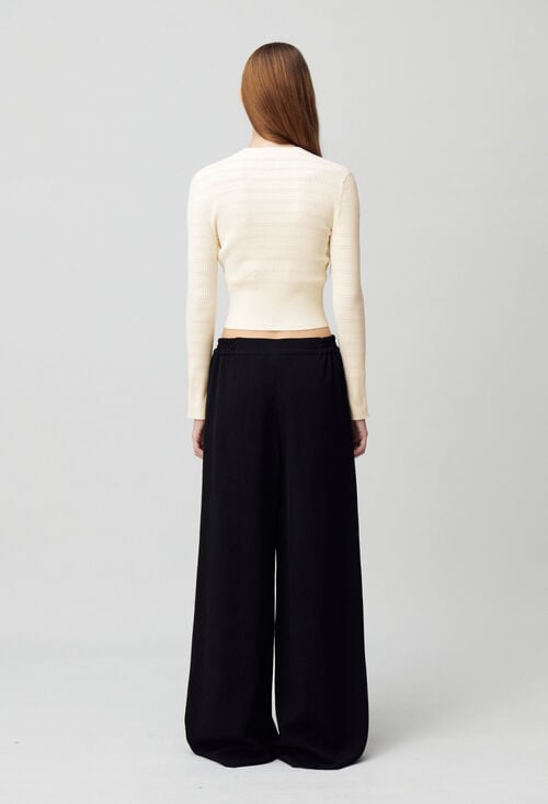 Claudie Pull Maille Fine Noeuds Pour Femme