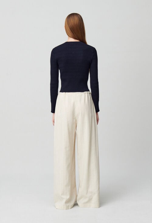 Claudie Pull Maille Fine Noeuds Pour Femme