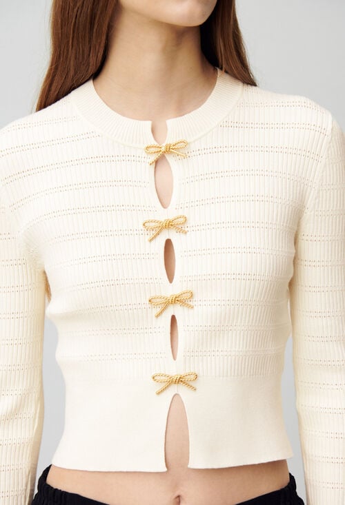 claudie Pull maille fine noeuds pour femme