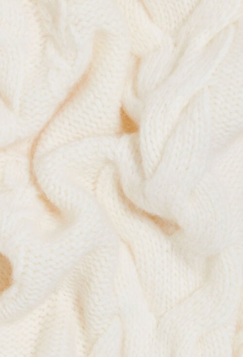 Claudie Pull Maille Torsadée écru Pour Femme