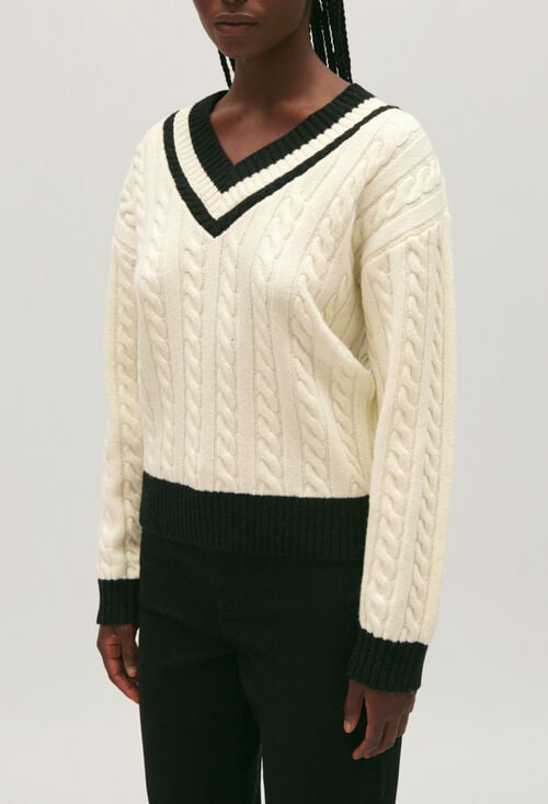 Claudie Pull Maille Torsadée Pour Femme