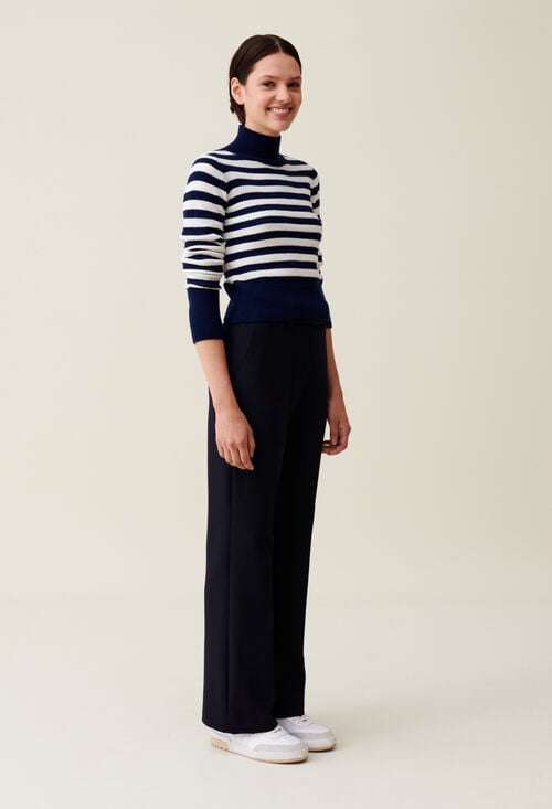 claudie Pull marinière col montant pour femme