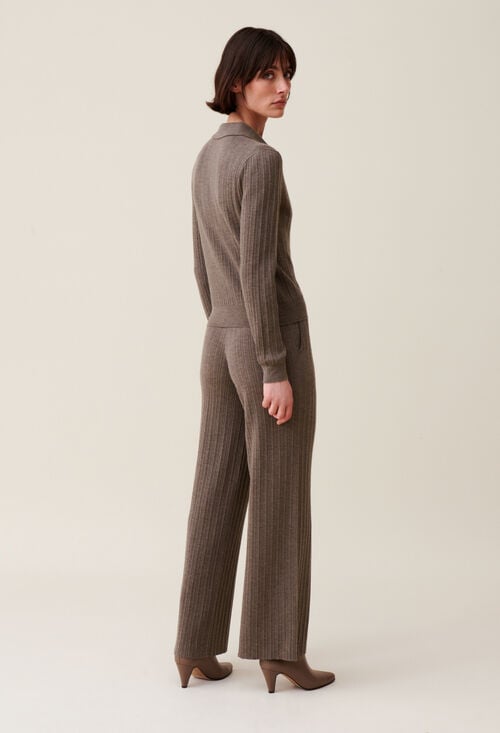 Claudie Pull Polo Côtelé Pour Femme