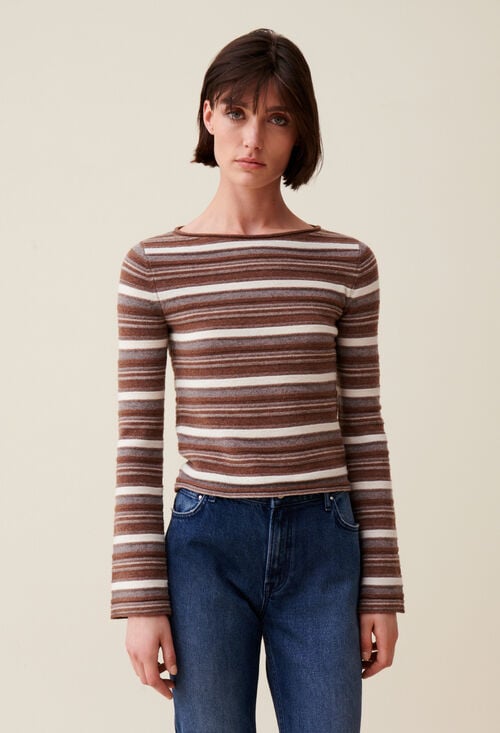 Claudie Pull Rayé Manches évasées Pour Femme
