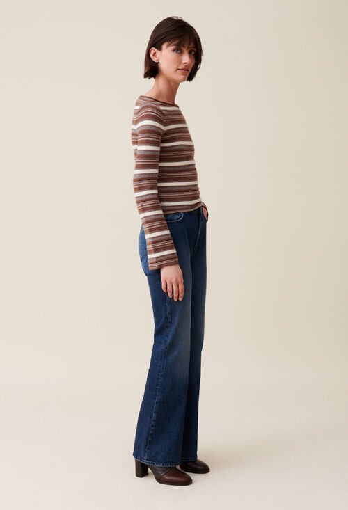 claudie Pull rayé manches évasées pour femme