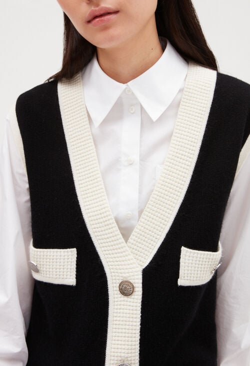 claudie Pull sans manche maille pour femme