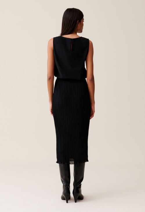 Claudie Robe 7/8ème Col Rond élastiquée Pour Femme