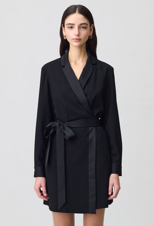 Claudie Robe Cache-cœur Col Tailleur Pour Femme