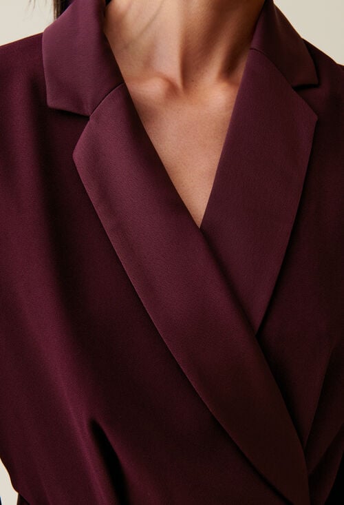 Claudie Robe Cache-cœur Col Tailleur Pour Femme